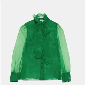 ORGANZA BLOUSE WITH TIE!!!!